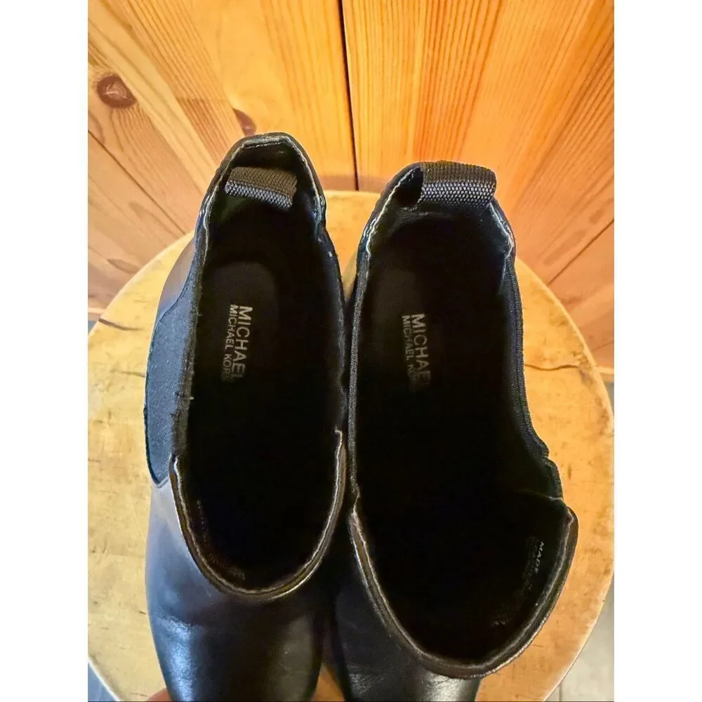 Michael Kors Women's Lottie Boot Size 7 Block Heel Black Leather - Picture 8 of 8